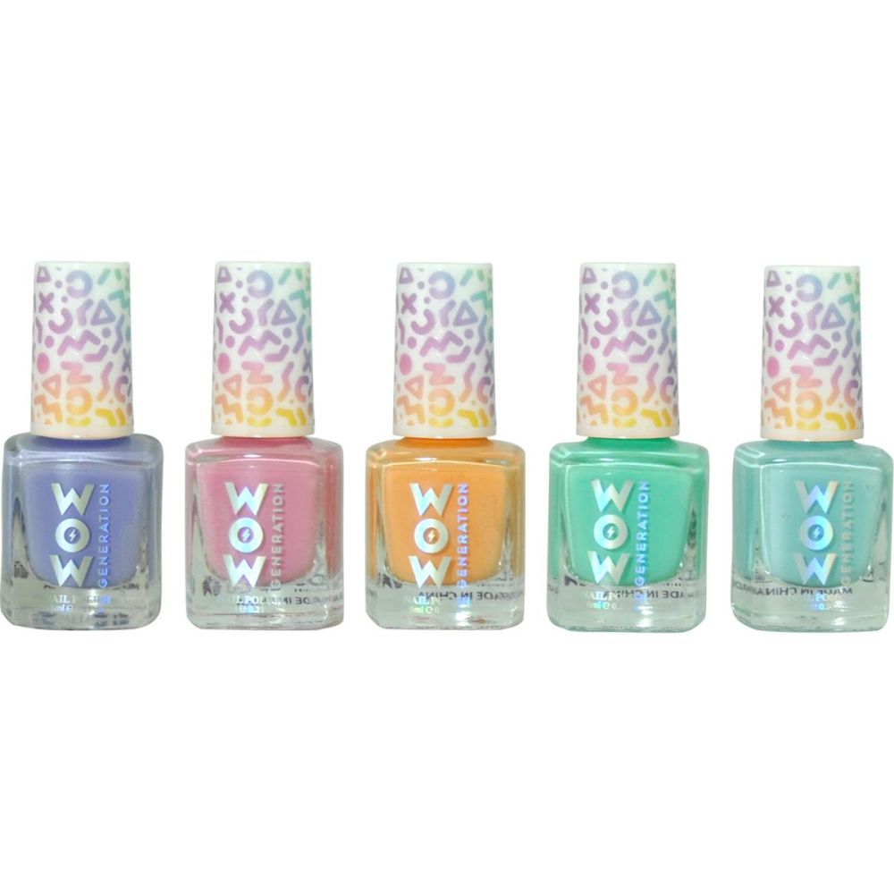 Set 5 lacuri de unghii in culori pastelate, Wow Generation, 6 ml