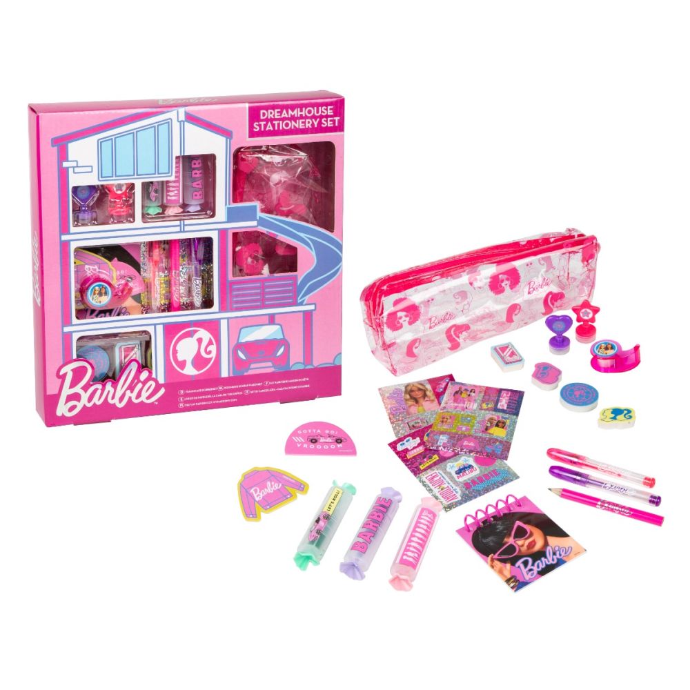 Set rechizite cu penar si accesorii, Barbie, Dreamhouse