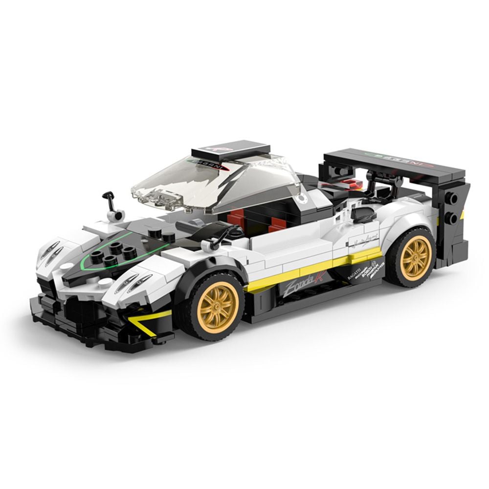 Set constructie masinuta, Rastar, Pagani Zonda R, Alb, 1:28, 387 piese
