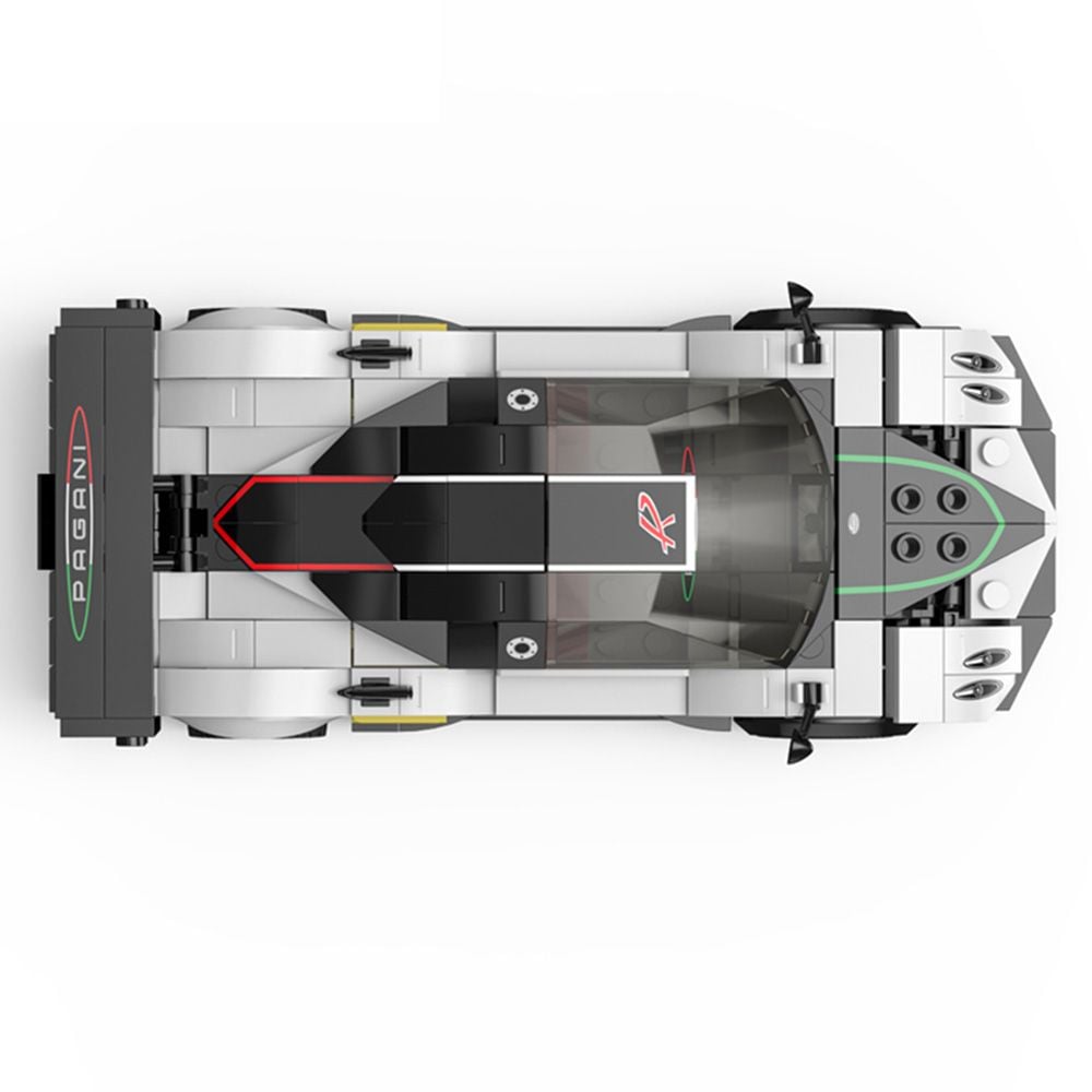 Set constructie masinuta, Rastar, Pagani Zonda R, Alb, 1:28, 387 piese