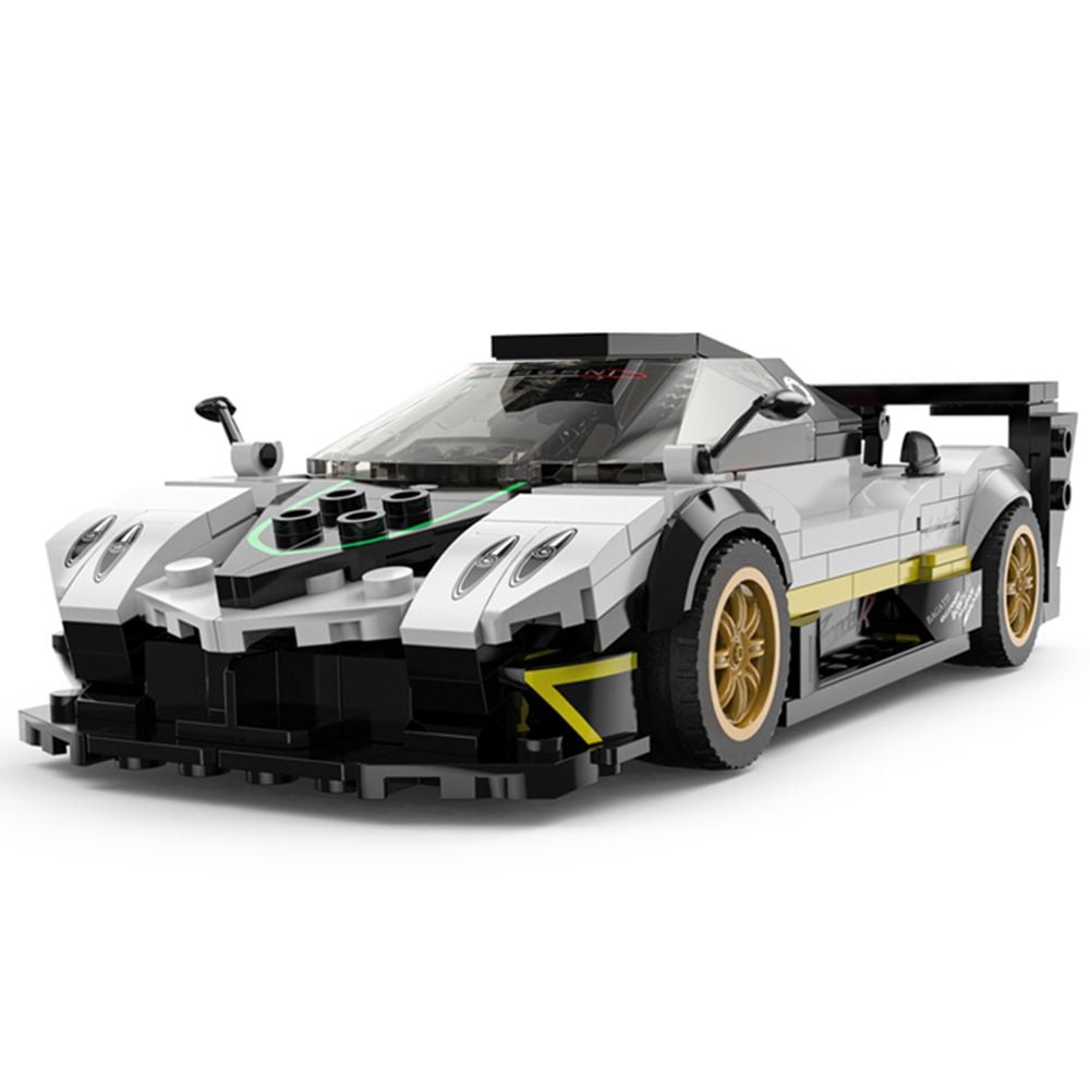 Set constructie masinuta, Rastar, Pagani Zonda R, Alb, 1:28, 387 piese