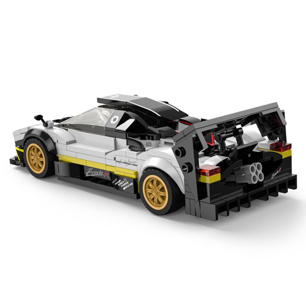 Set constructie masinuta, Rastar, Pagani Zonda R, Alb, 1:28, 387 piese