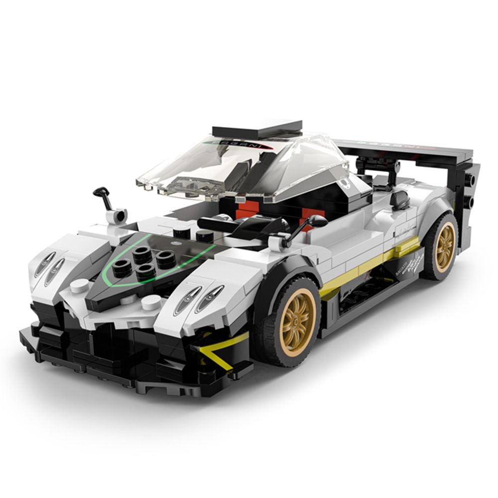 Set constructie masinuta, Rastar, Pagani Zonda R, Alb, 1:28, 387 piese