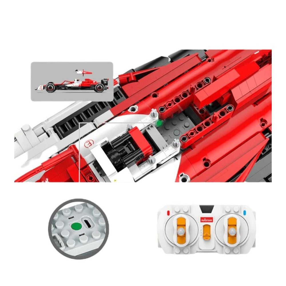 Set constructie masinuta cu telecomanda, Rastar, Alfa Romeo, F1 C42, 1:8, 2261 piese