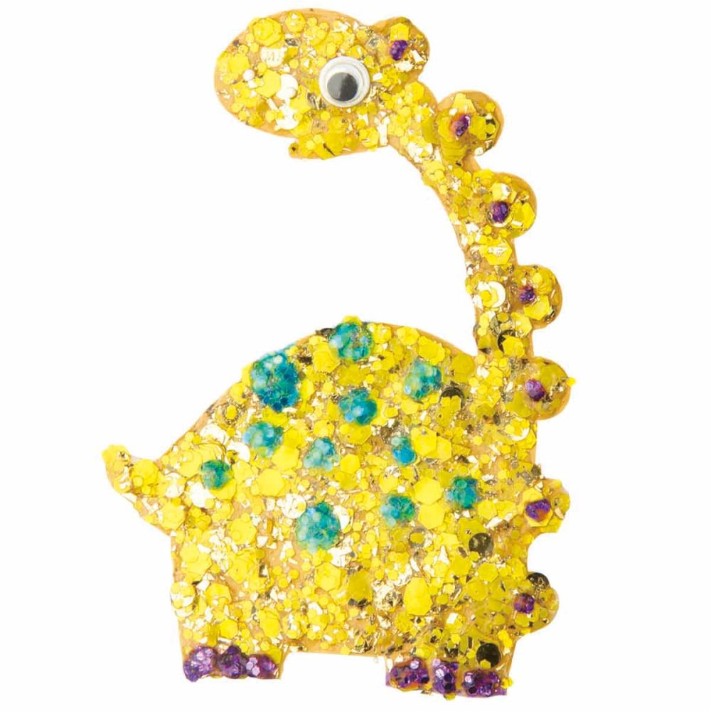 Set de creatie cu sclipici Paulinda, Magic Glitter, Cute Dino, 12 x 5 ml