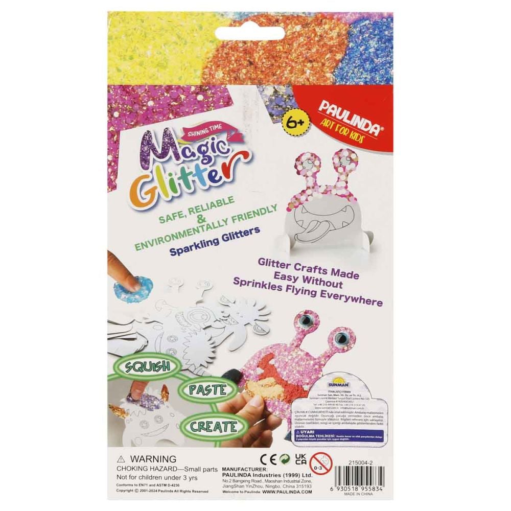 Set de creatie cu sclipici Paulinda, Magic Glitter 2 in 1, 3D Fun