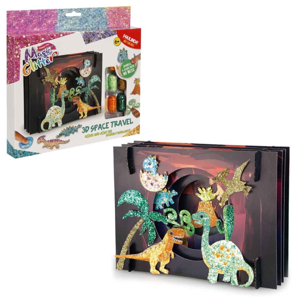 Set de creatie cu sclipici Paulinda, Magic Glitter 3D, Space Travel
