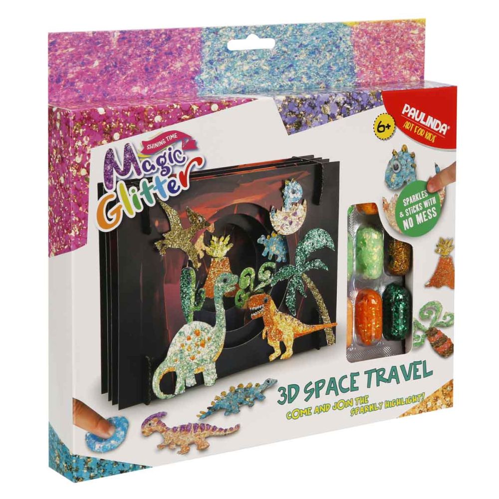 Set de creatie cu sclipici Paulinda, Magic Glitter 3D, Space Travel