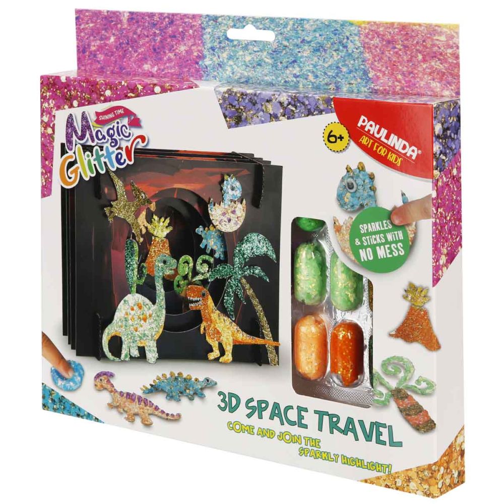 Set de creatie cu sclipici Paulinda, Magic Glitter 3D, Space Travel