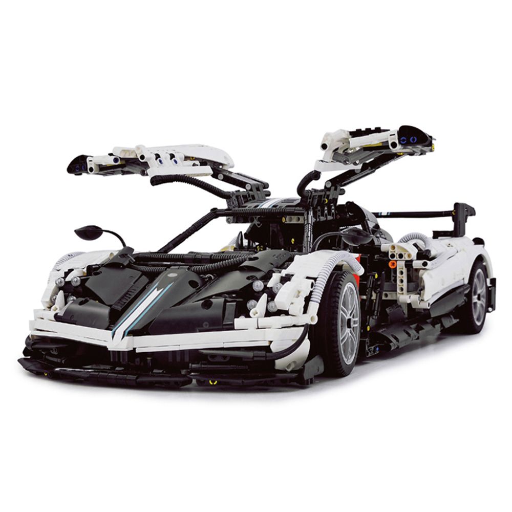 Set constructie masinuta cu telecomanda, Rastar, Pagani Huayra, Alb, 1:8, 2899 piese