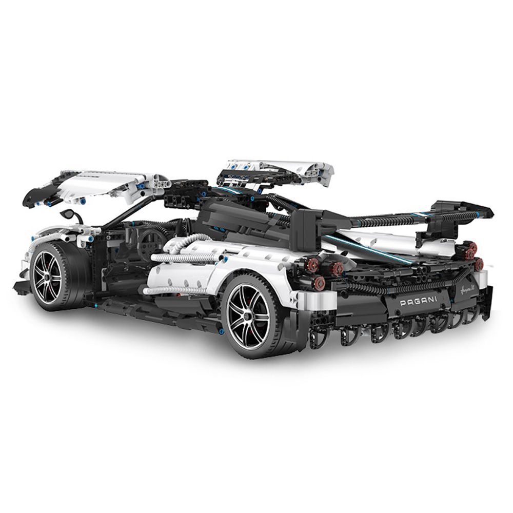 Set constructie masinuta cu telecomanda, Rastar, Pagani Huayra, Alb, 1:8, 2899 piese
