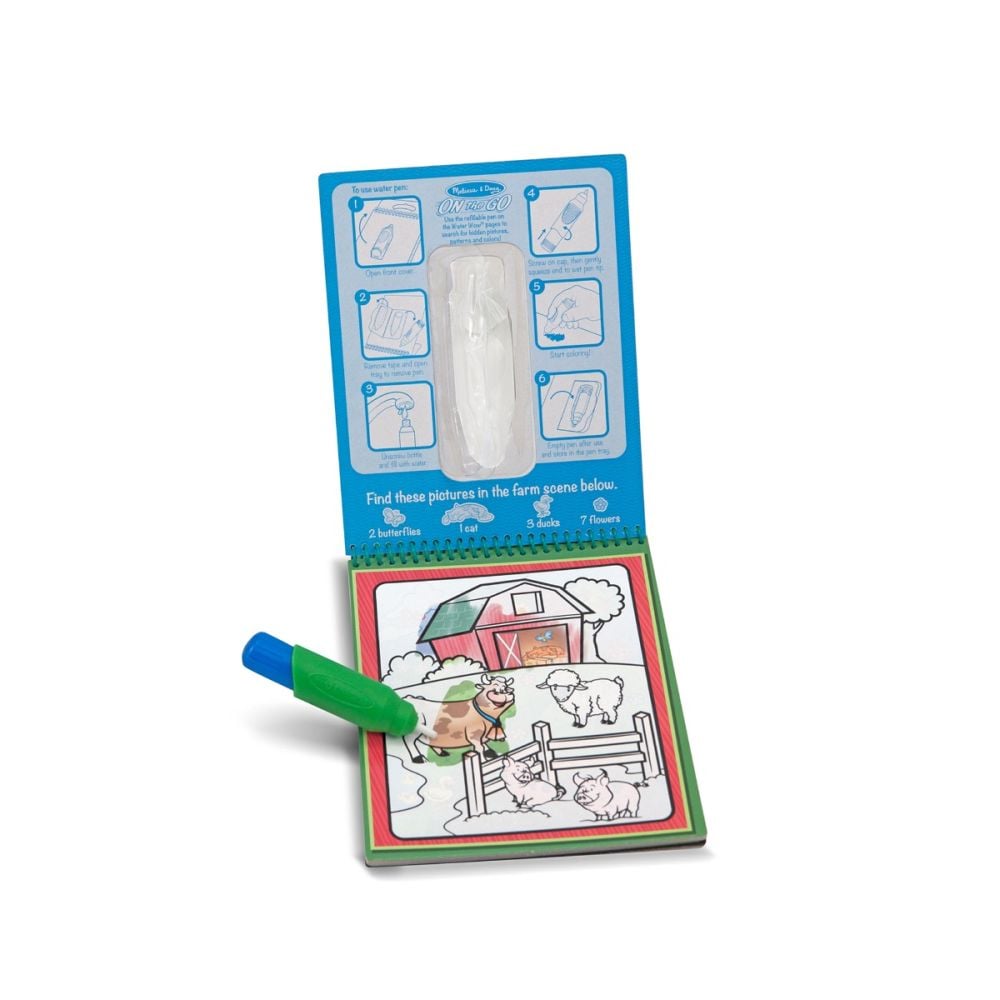 Set 4 planse de colorat cu apa, Melissa & Doug, Animale, 6074878