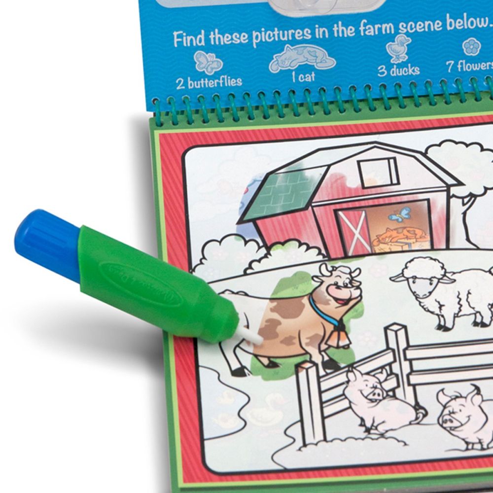 Set 4 planse de colorat cu apa, Melissa & Doug, Animale, 6074878