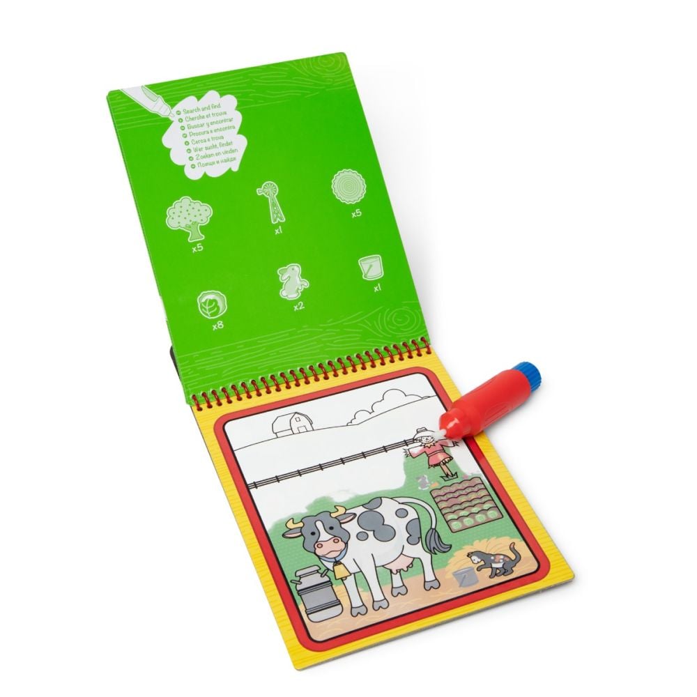 Set 4 planse de colorat cu apa, Melissa & Doug, Ferma, 6074888