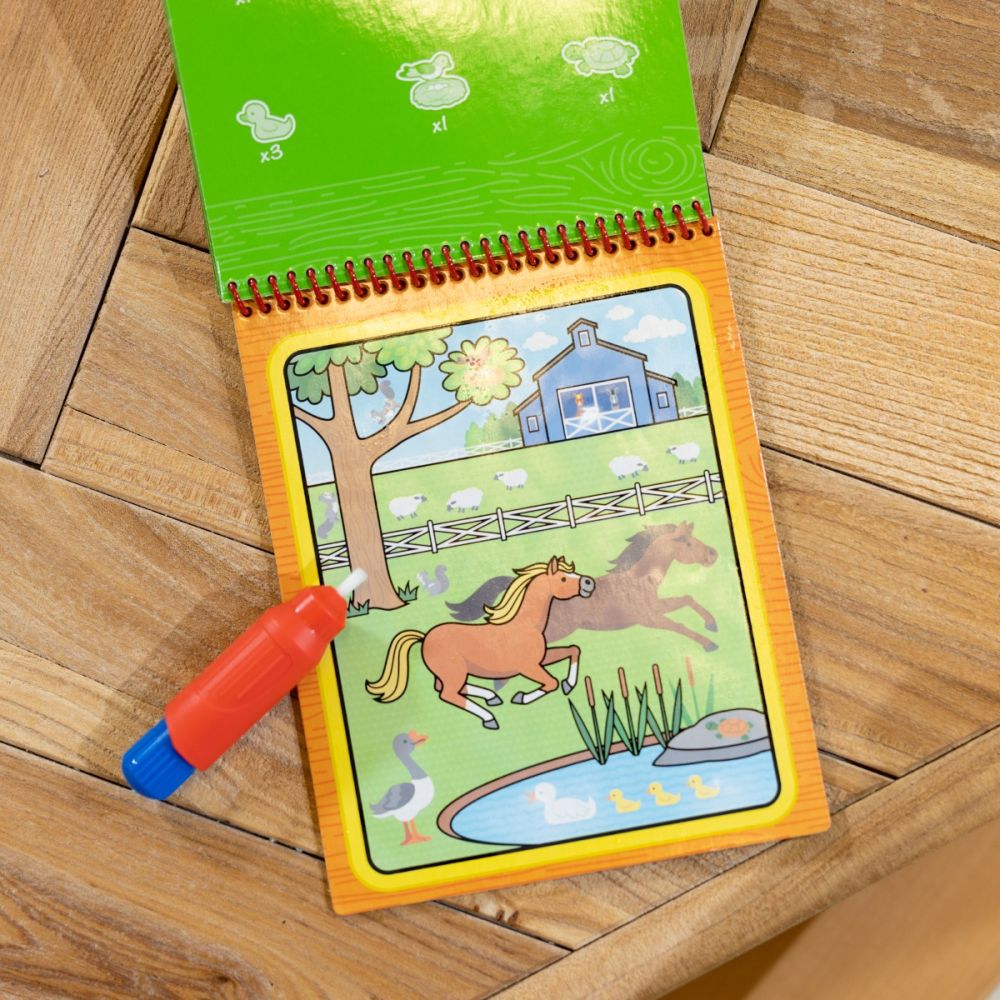 Set 4 planse de colorat cu apa, Melissa & Doug, Ferma, 6074888