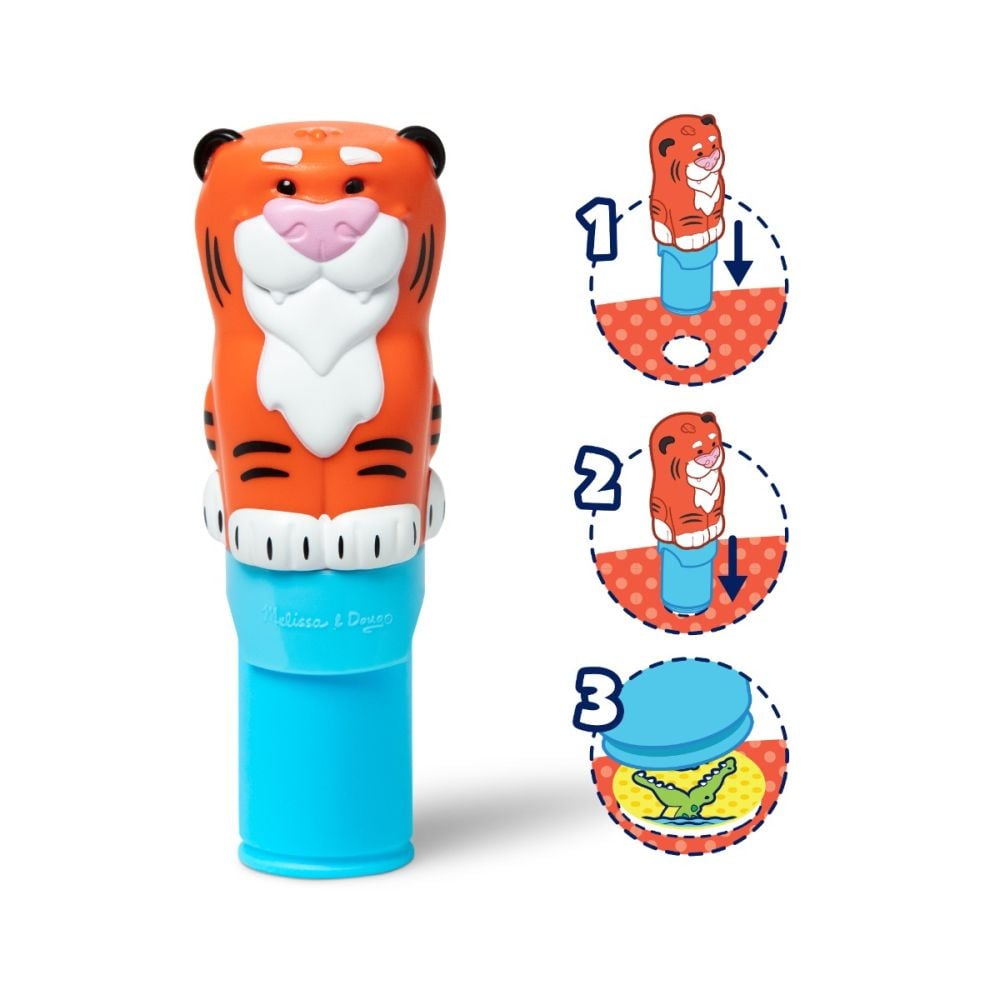 Set activitatati cu autocolante si stampila, Melissa & Doug, Sticker WOW, Tigru, 6074897