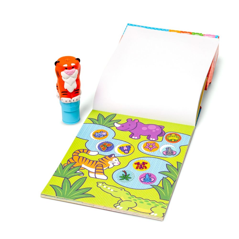 Set activitatati cu autocolante si stampila, Melissa & Doug, Sticker WOW, Tigru, 6074897