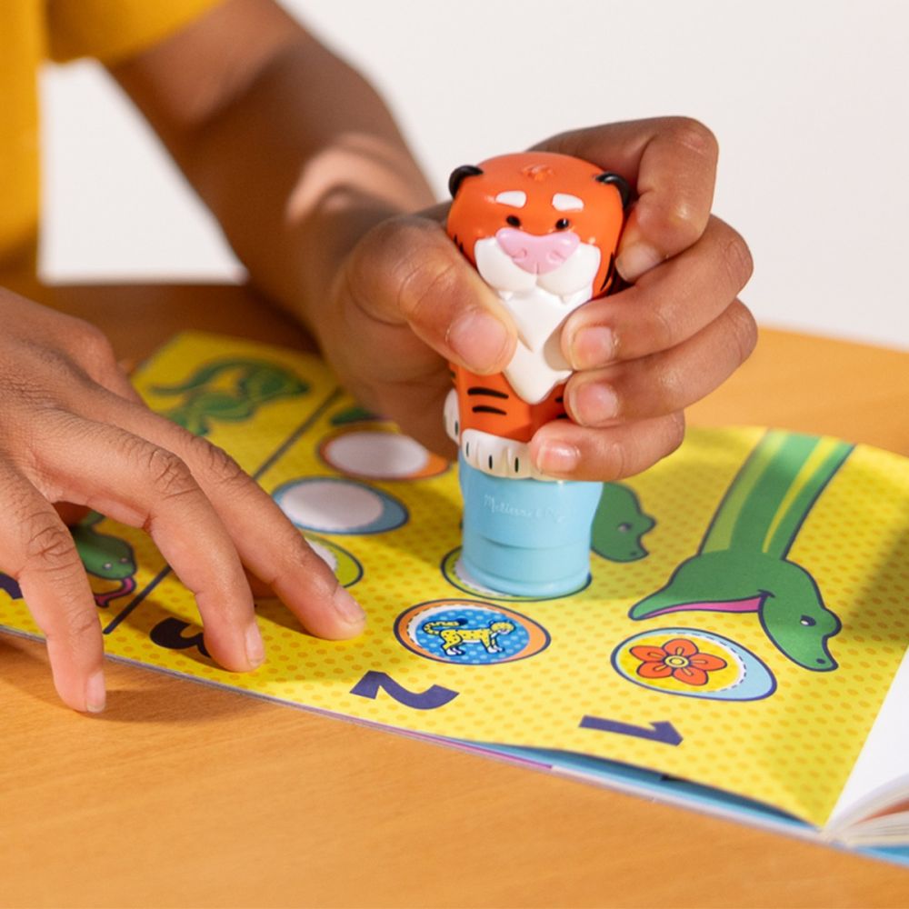 Set activitatati cu autocolante si stampila, Melissa & Doug, Sticker WOW, Tigru, 6074897