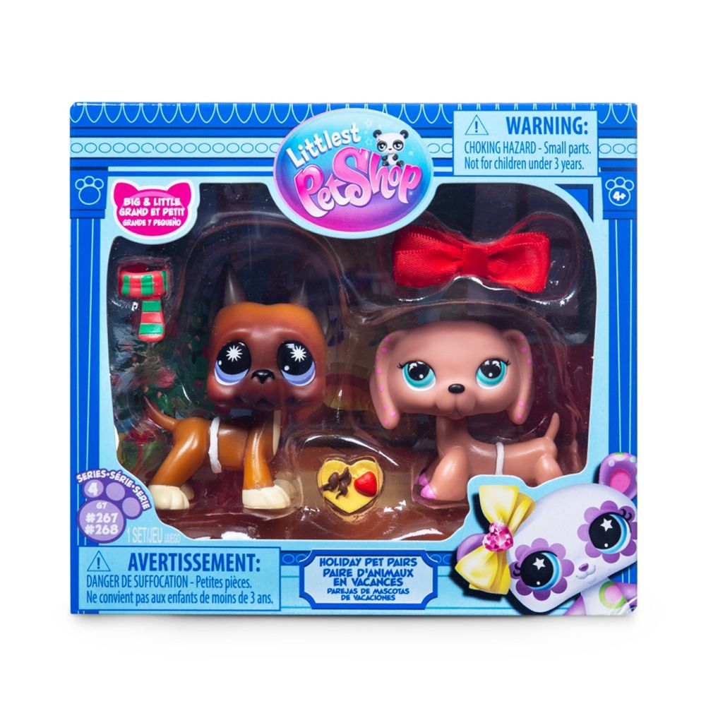 Set 2 figurine cu accesorii, Littlest Pet Shop, Holiday Pet Pairs, S4