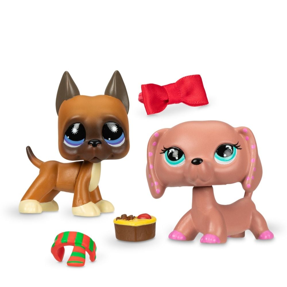 Set 2 figurine cu accesorii, Littlest Pet Shop, Holiday Pet Pairs, S4