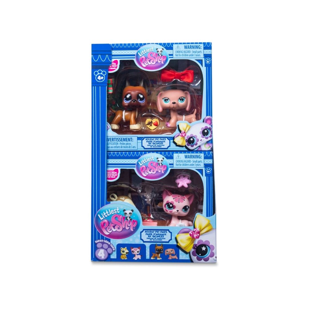 Set 2 figurine cu accesorii, Littlest Pet Shop, Holiday Pet Pairs, S4