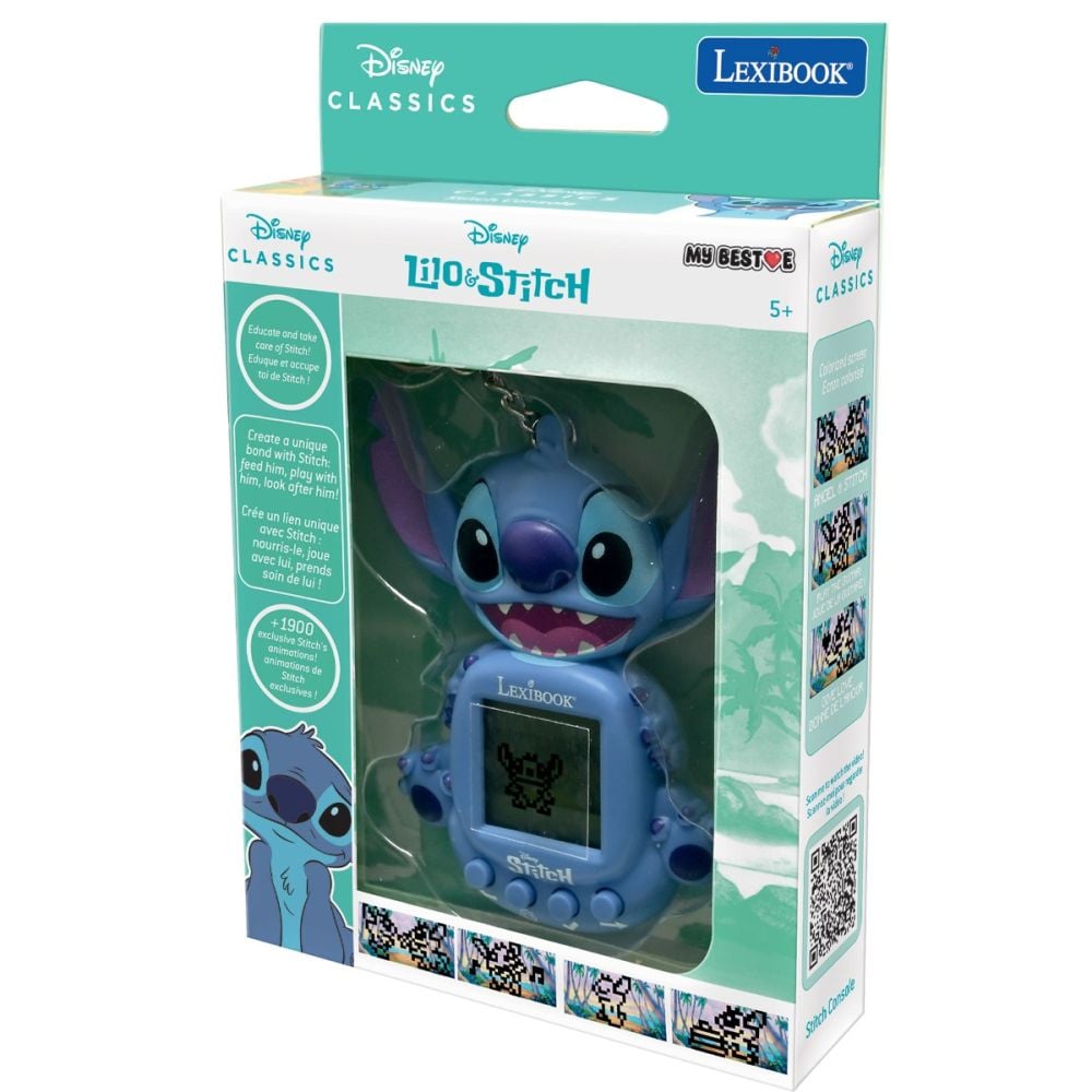 Mini consola cu 3 jocuri, Lexibook, Disney Stitch, My Best-E