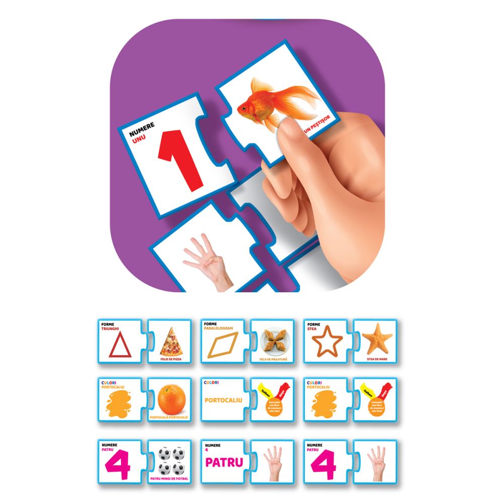 Puzzle Smile Games, Sa invatam numere, culori si forme, 60 piese