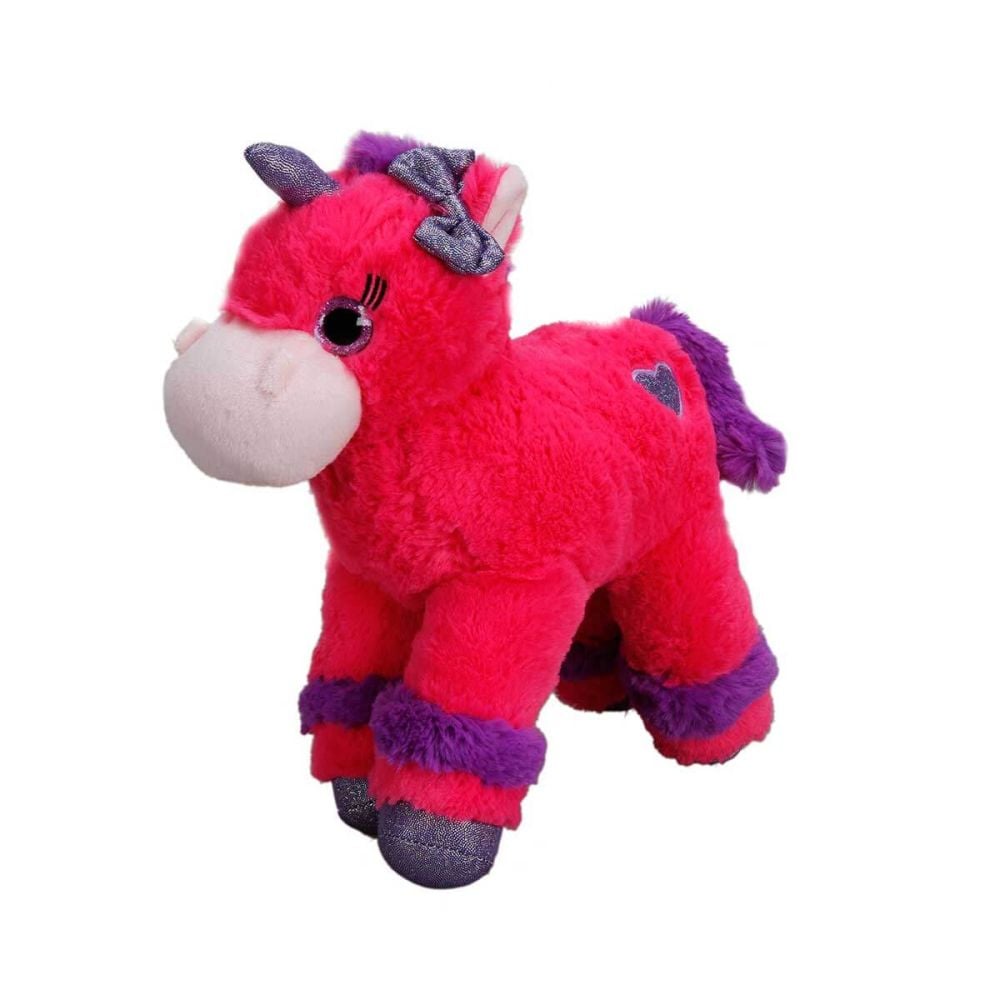 Unicorn de plus colorat, Puffy Friends, Roz inchis, 28 cm