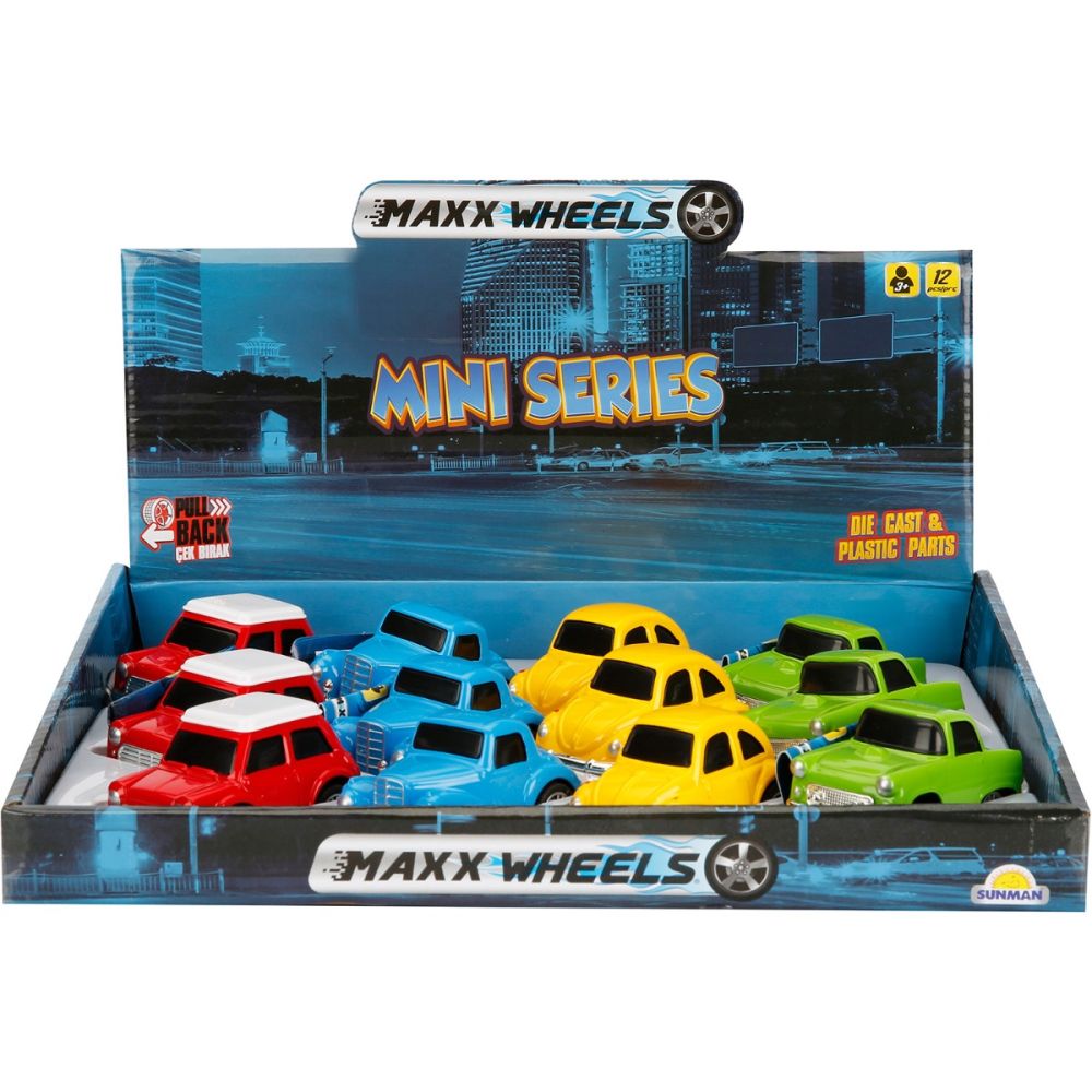 Masinuta din metal Mini Series, Maxx Wheels, 6 cm, Galben