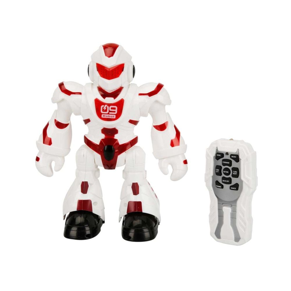 Robot cu telecomanda, lumini si sunete, Sunman, Rosu