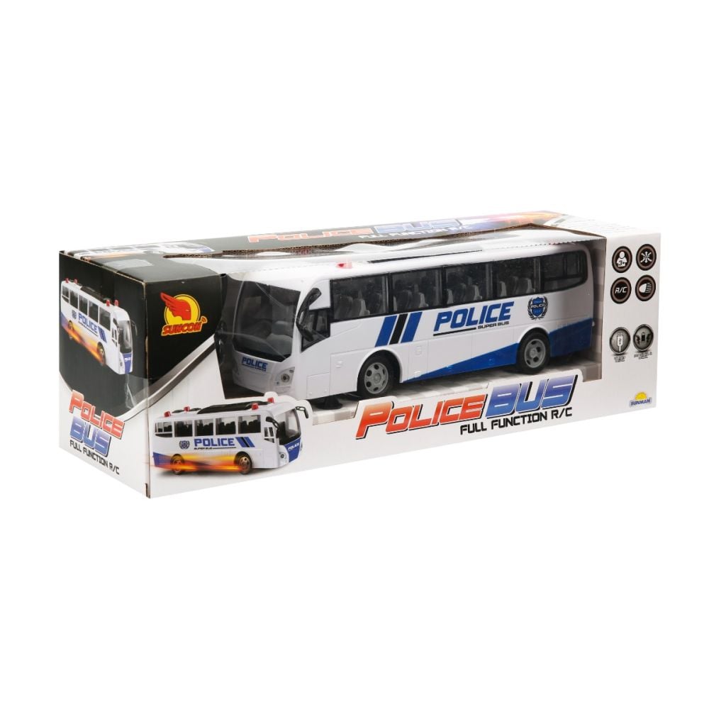 Autobuz de politie cu telecomanda, Suncon, 30 cm