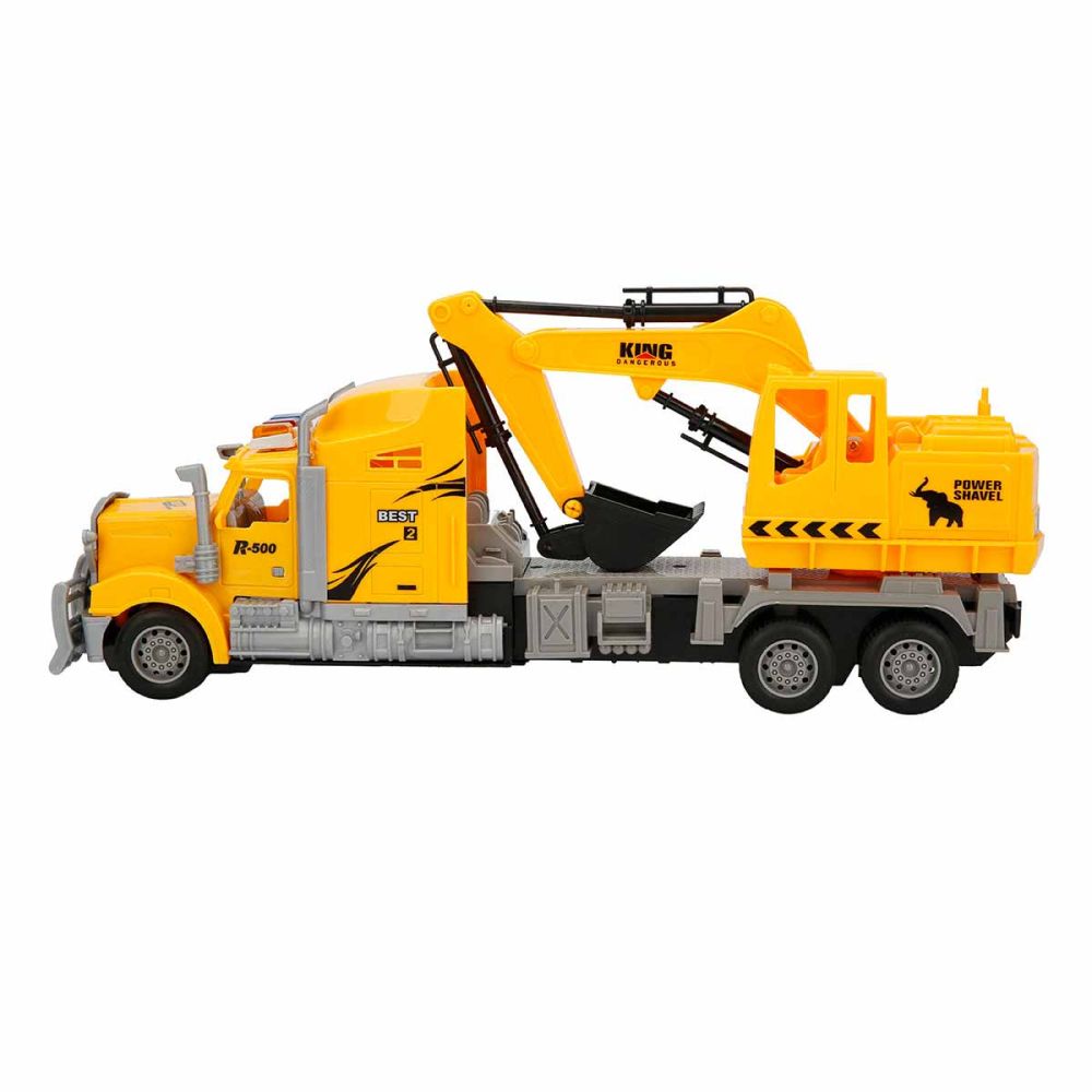 Camion excavator si telecomanda, Suncon, 1:32, Galben