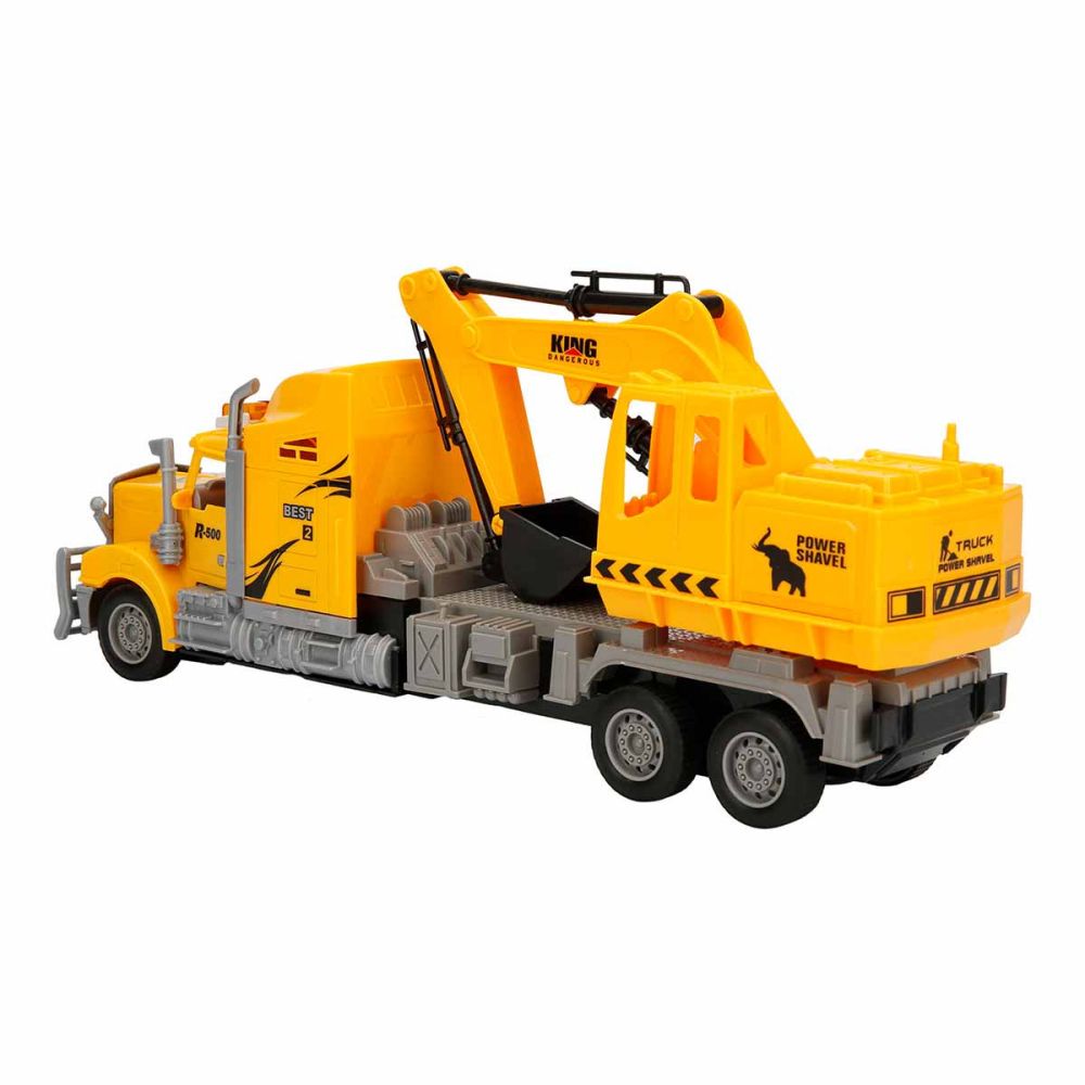 Camion excavator si telecomanda, Suncon, 1:32, Galben