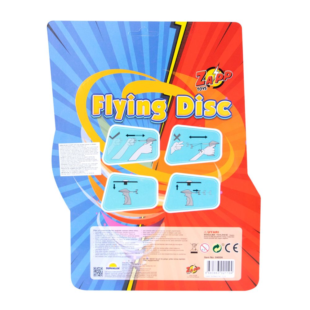 Lansator disc cu lumini, Zapp Toys, Rosu