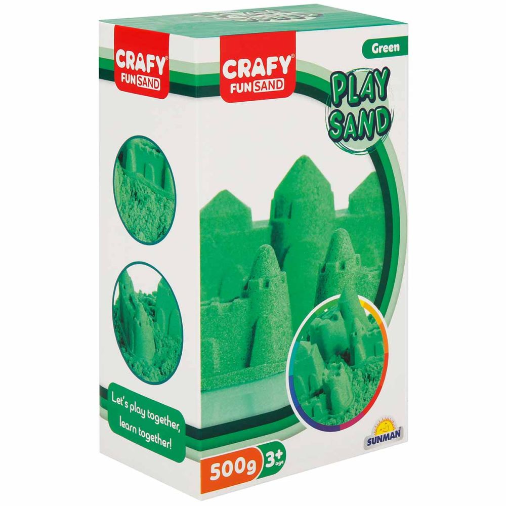 Nisip kinetic, Crafy, Play Sand, 500g, Verde