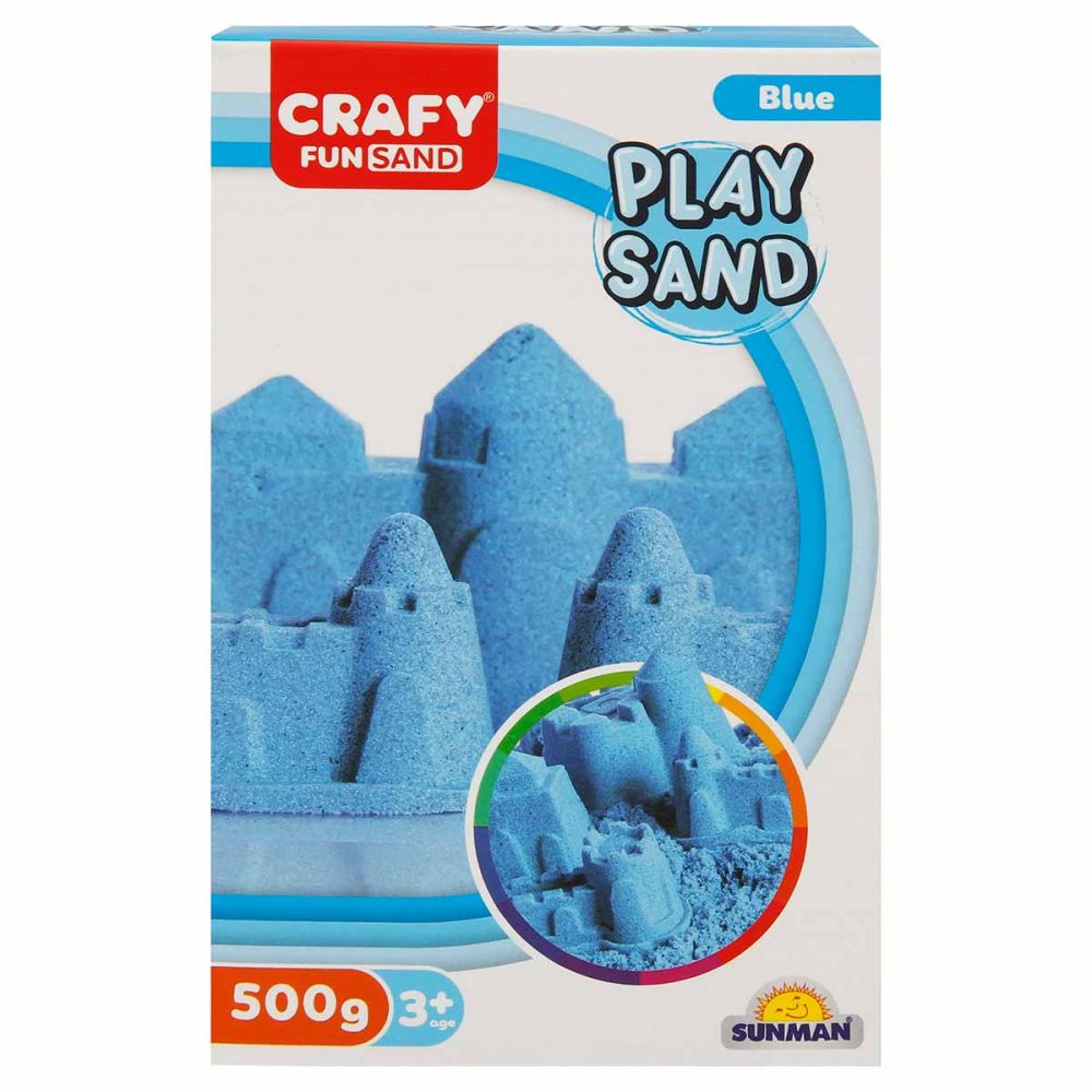 Nisip kinetic, Crafy, Play Sand, 500g, Albastru