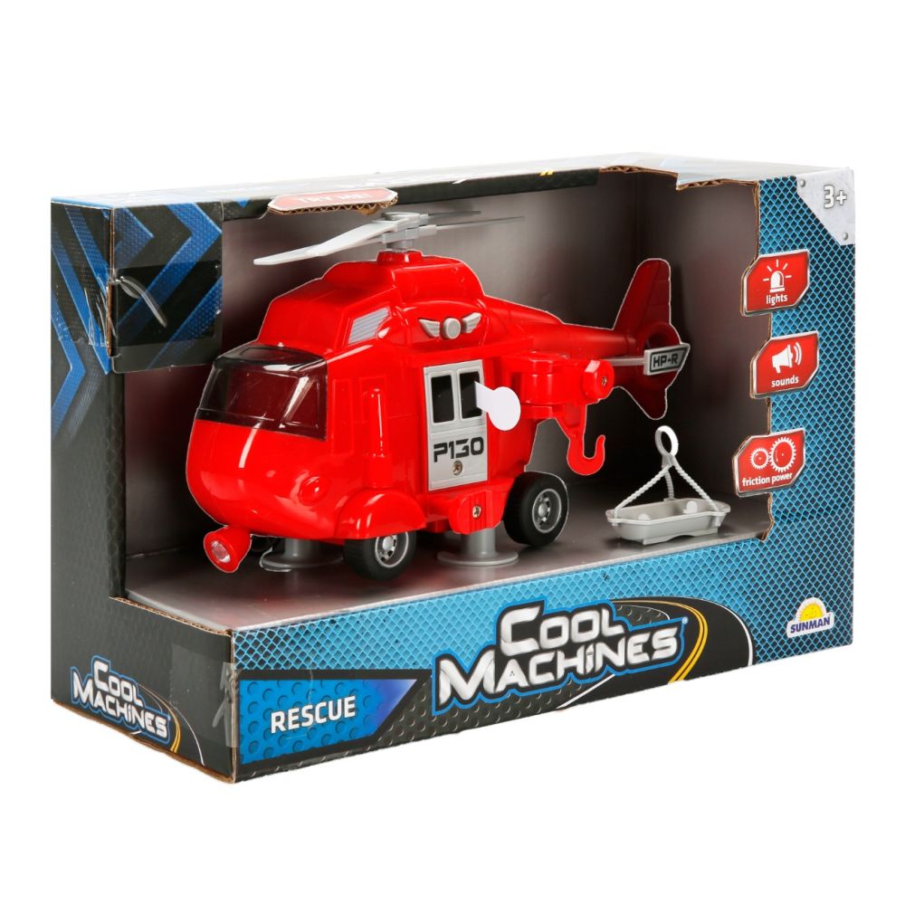 Elicopter de salvare cu sunete si lumini, Cool Machines, Rosu, 1:20