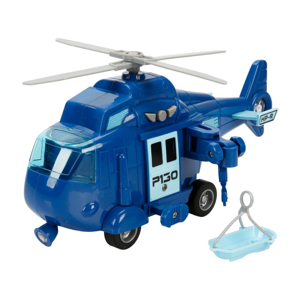 Elicopter de salvare cu sunete si lumini, Cool Machines, Albastru, 1:20