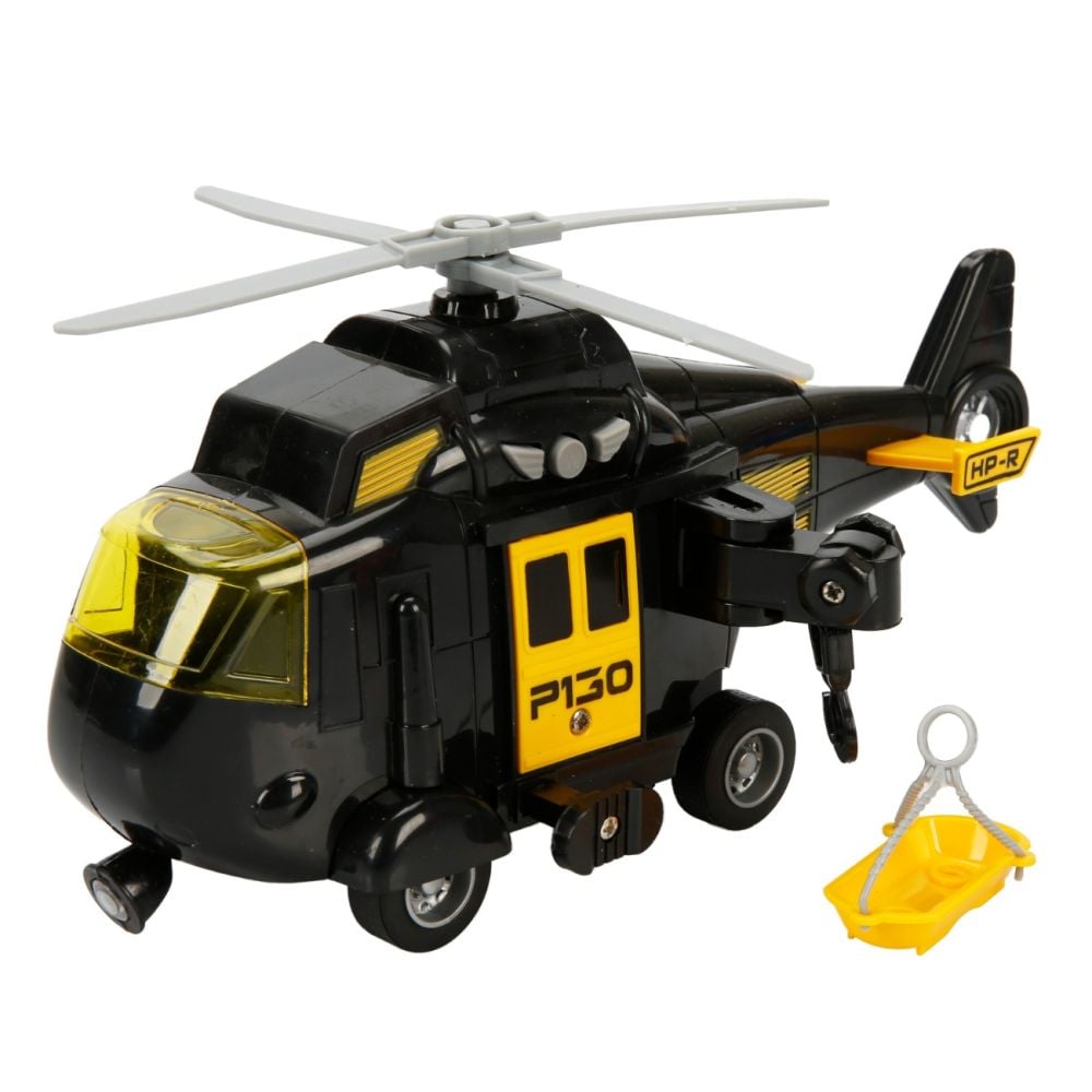Elicopter de salvare cu sunete si lumini, Cool Machines, Negru, 1:20