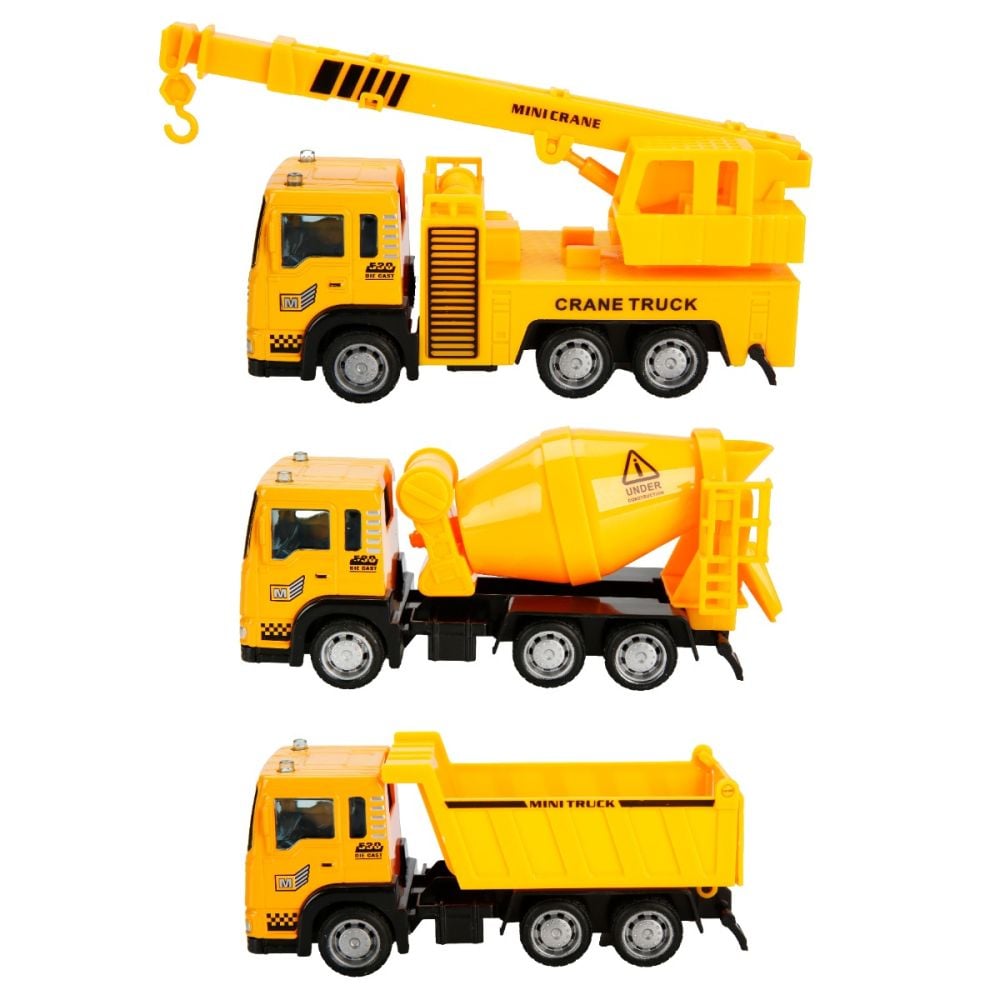 Set 3 vehicule de constructie, Maxx Wheels, Galben