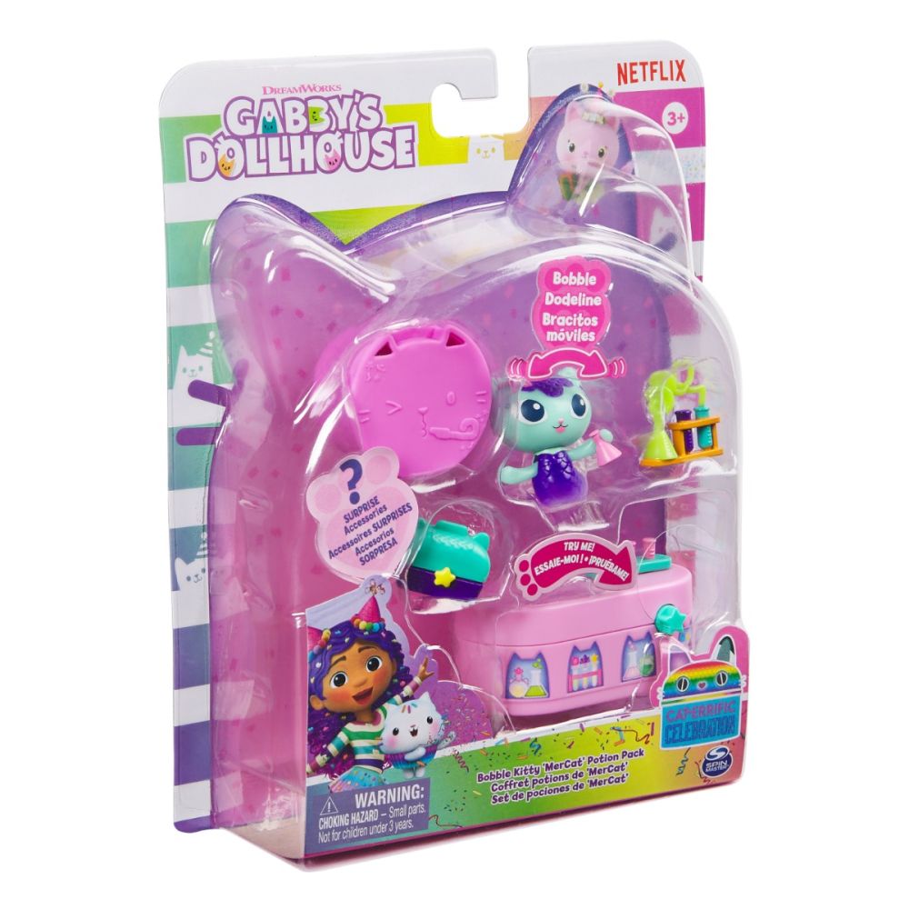 Set de joaca cu figurina, Gabbys Dollhouse, Bobble Kitty MerCat, 20144758