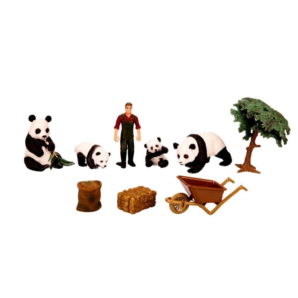 Set animale din jungla cu figurina, Crazoo, Panda