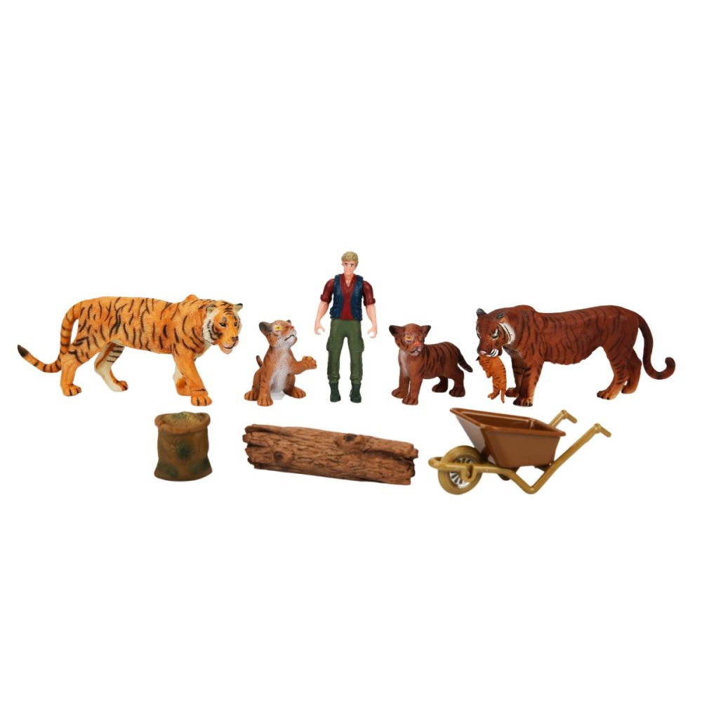 Set animale din jungla cu figurina, Crazoo, Tigru
