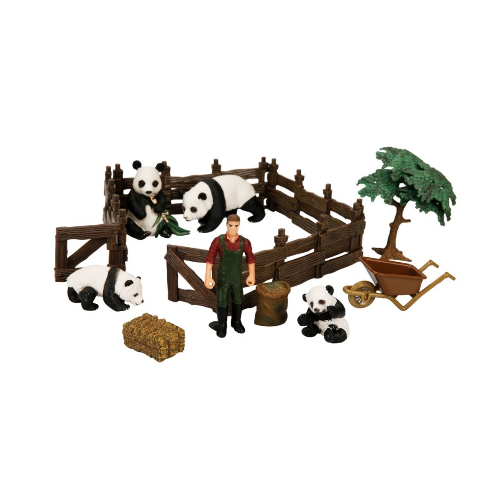 Set animale din jungla cu figurina, Crazoo, Panda