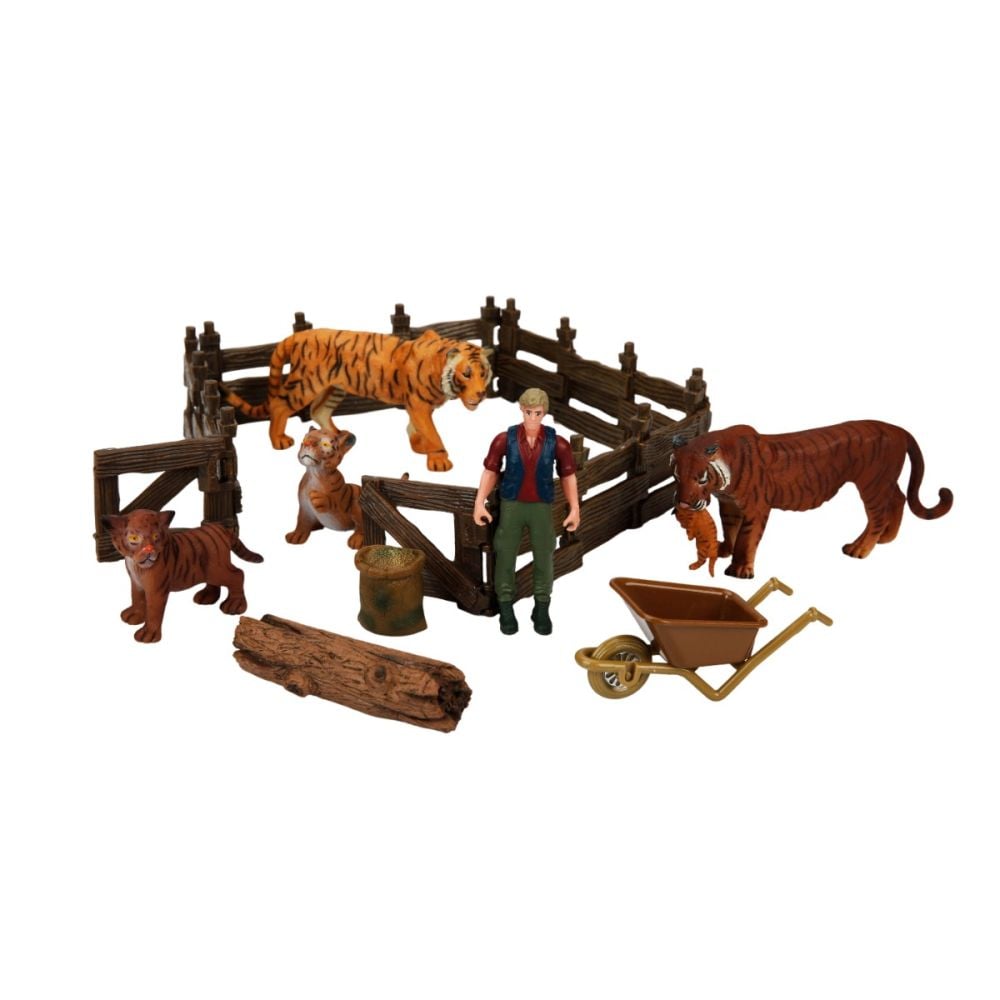 Set animale din jungla cu figurina, Crazoo, Tigru