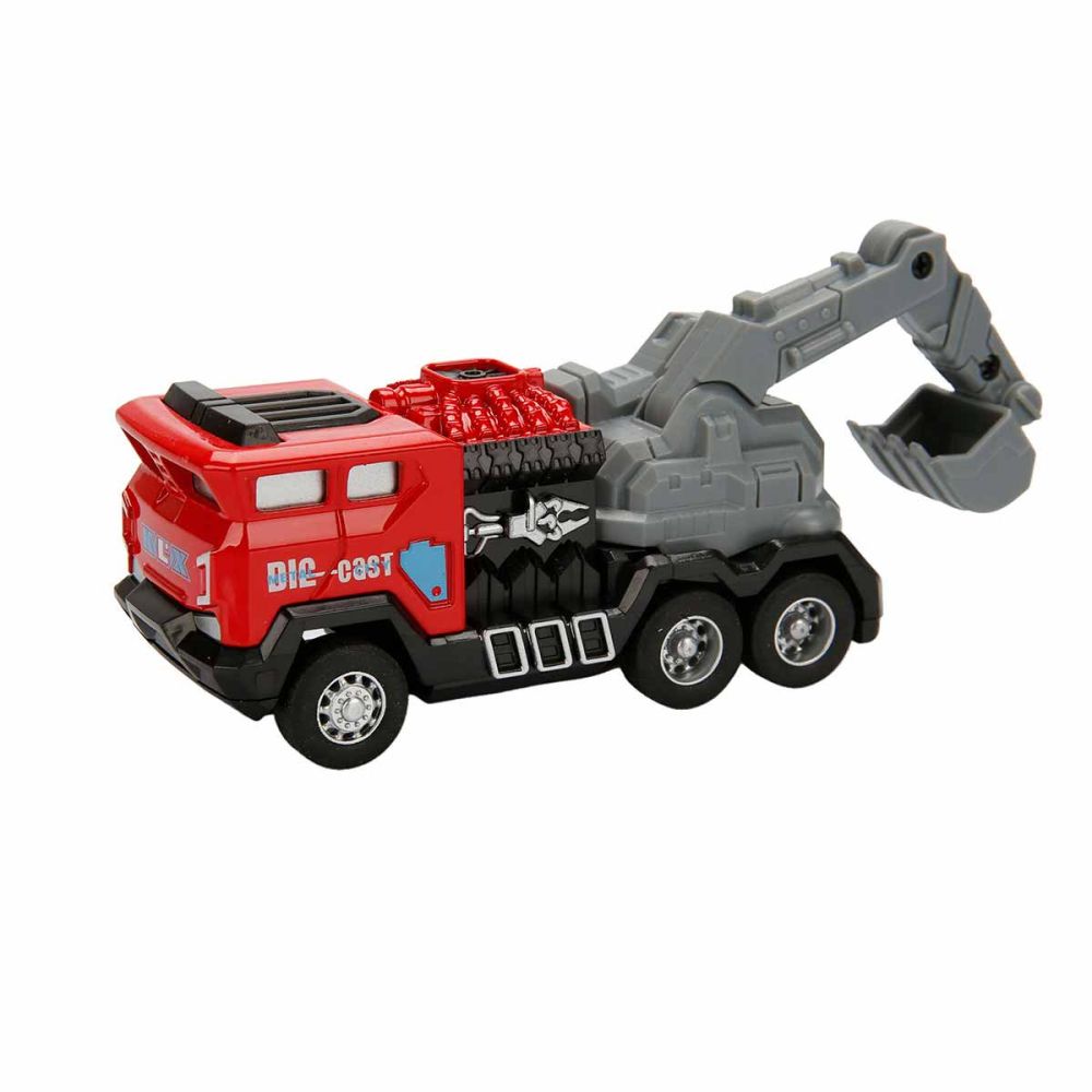 Vehicul de constructie cu excavator, Maxx Wheels, Rosu