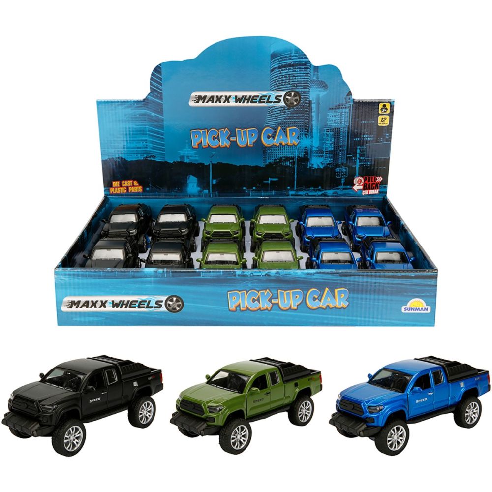 Masina de teren din metal, Pick Up 4x4, Maxx Wheels, 1:32, Verde
