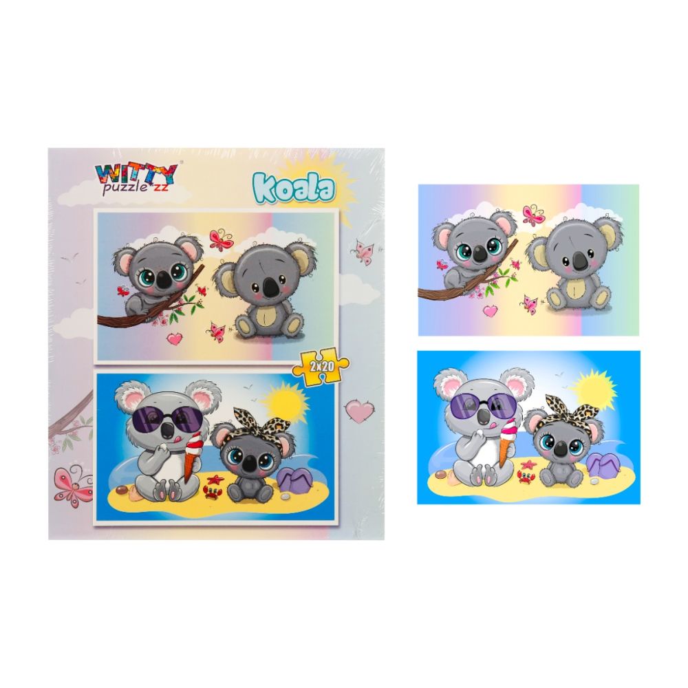 Puzzle Witty Puzzlezz, 2 x 20 piese, Koala