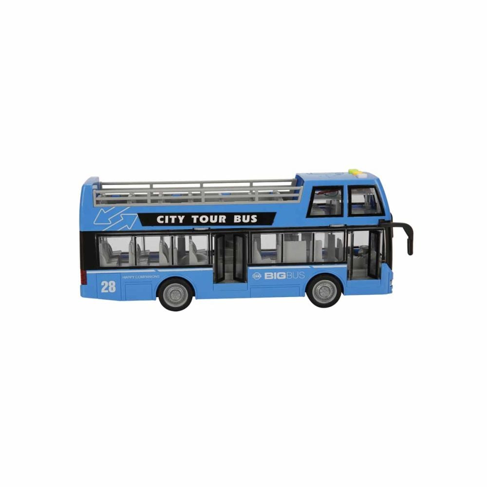 Autobuz cu lumini si sunete, City Tour, Maxx Wheels, 1:16, Albastru