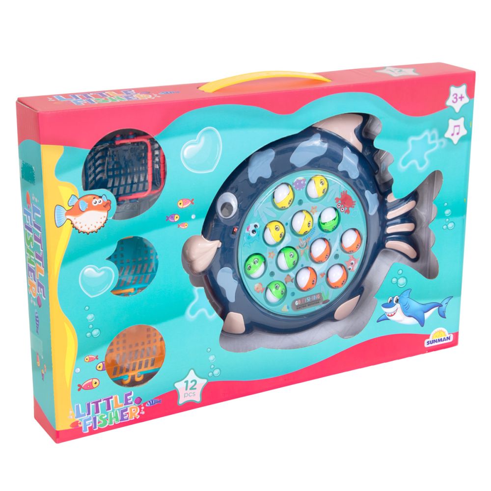 Set interactiv de pescuit, Fishing, 12 piese, Albastru